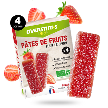 Pâte de fruits BIO Overstim Fraise x4 - Esprit Padel Shop