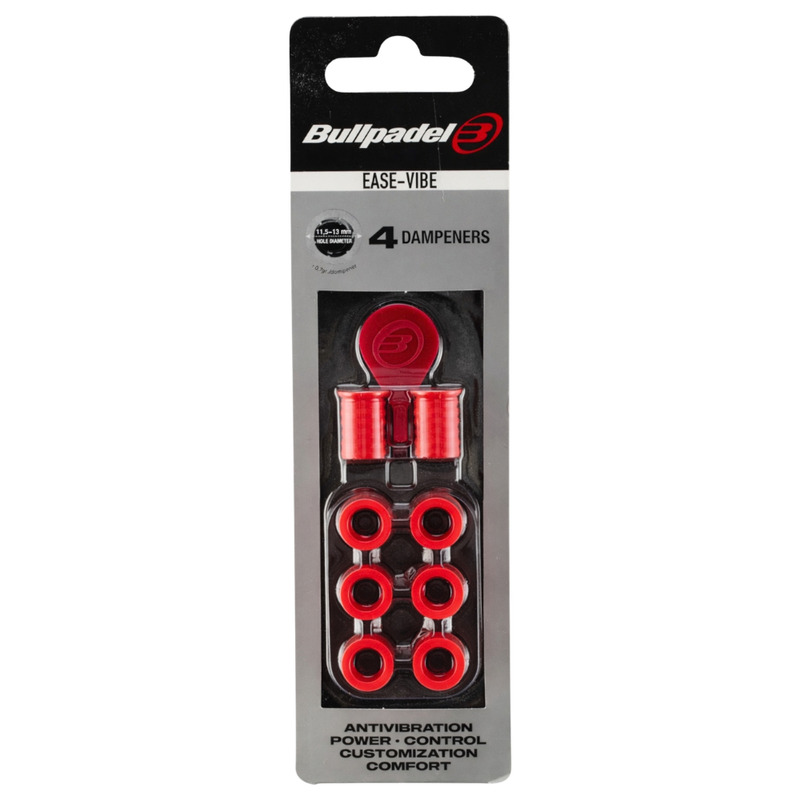 Antivibrateurs Bullpadel Ease Vibe x4 Rouge - Esprit Padel Shop