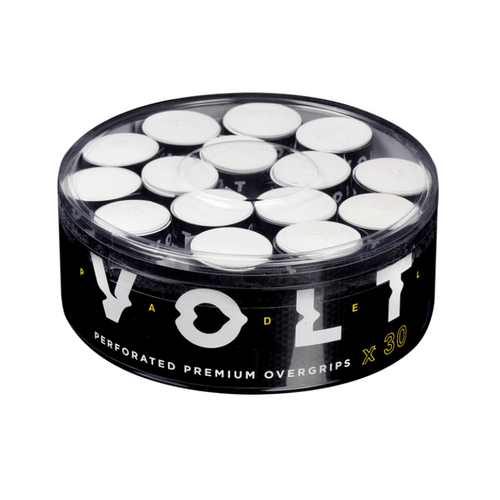 Box of 30 White Volt Perforated Overgrips - Esprit Padel Shop