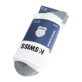K-Swiss Crew White socks x3 - Esprit Padel Shop
