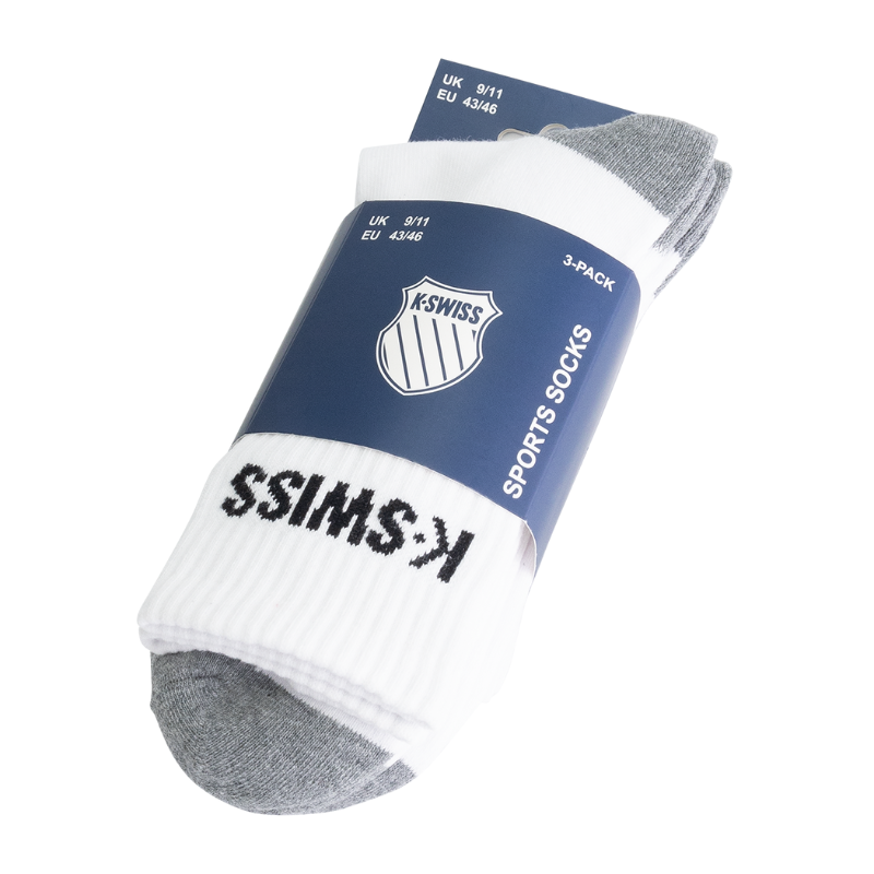 Chaussettes K-Swiss Crew Blanc x3 - Esprit Padel Shop