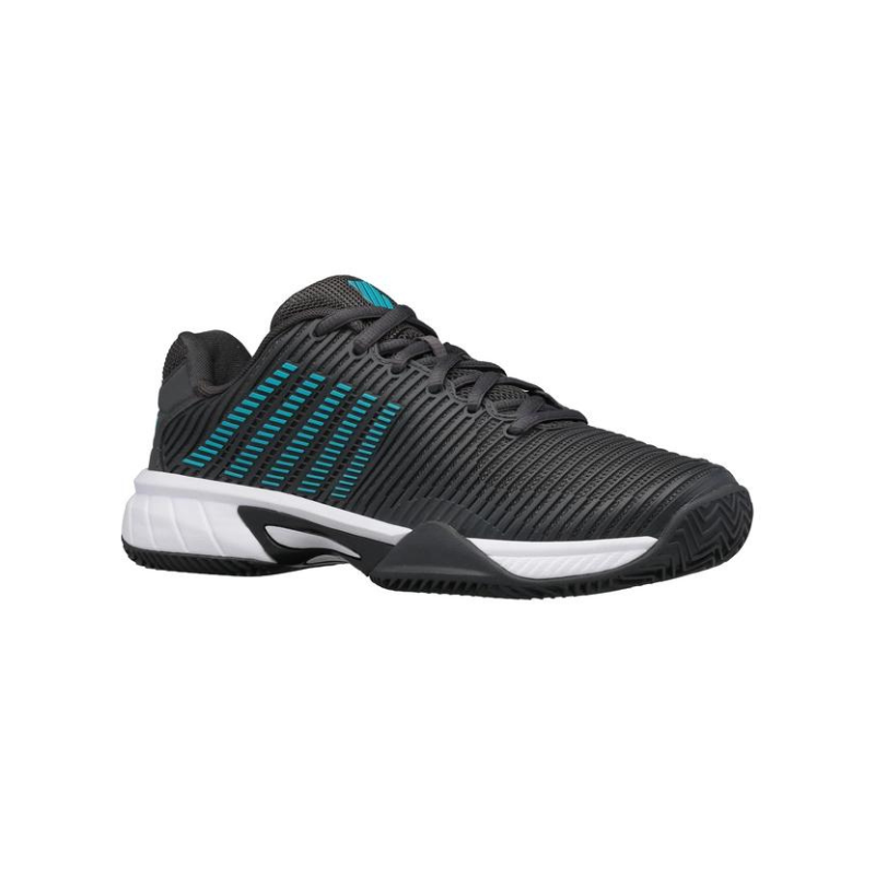 Chaussures de padel Junior K-Swiss Hypercourt EXP 2HB Noir/Bleu 3q - Esprit Padel Shop