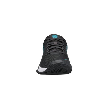 Chaussures de padel Junior K-Swiss Hypercourt EXP 2HB Noir/Bleu Face - Esprit Padel Shop