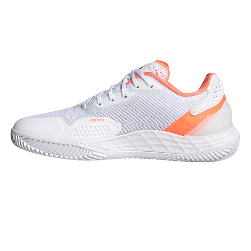 Chaussures de padel Homme Adidas Defiant Speed 2 Blanc/Orange - Esprit Padel Shop