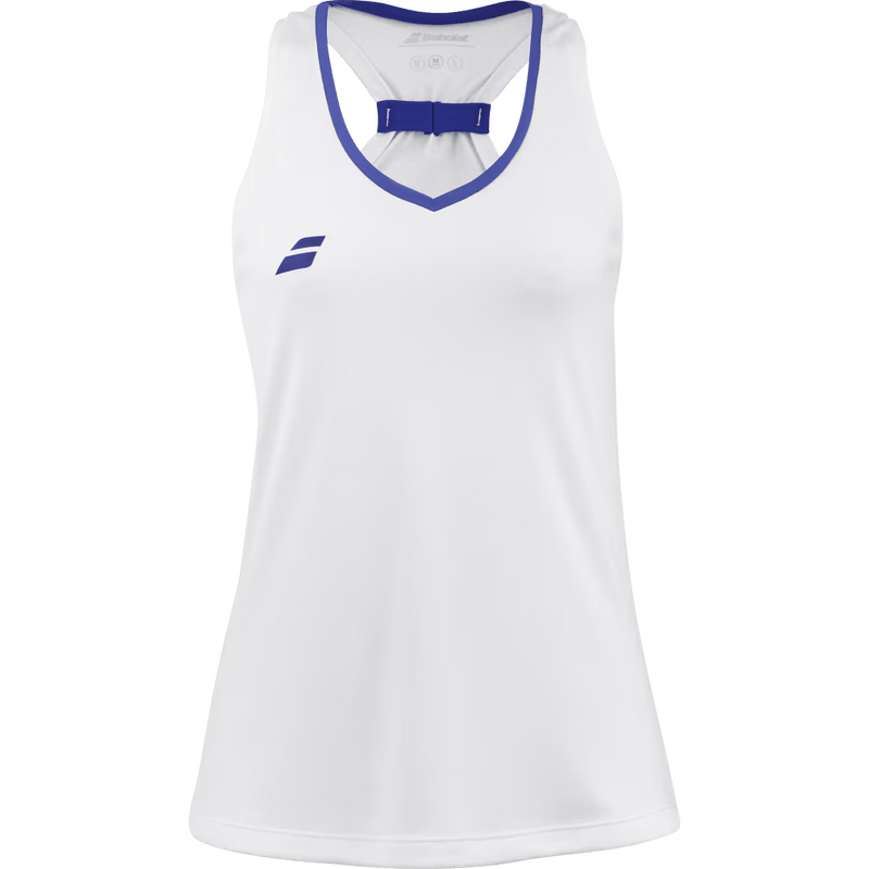 Débardeur Babolat Play Tank Top Blanc Femme 2024 Face - Esprit Padel Shop