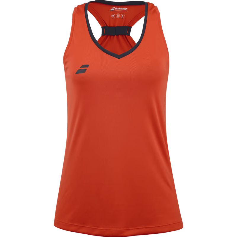 Débardeur Babolat Play Tank Top Roue/Orange Femme 2024 Face - Esprit Padel Shop
