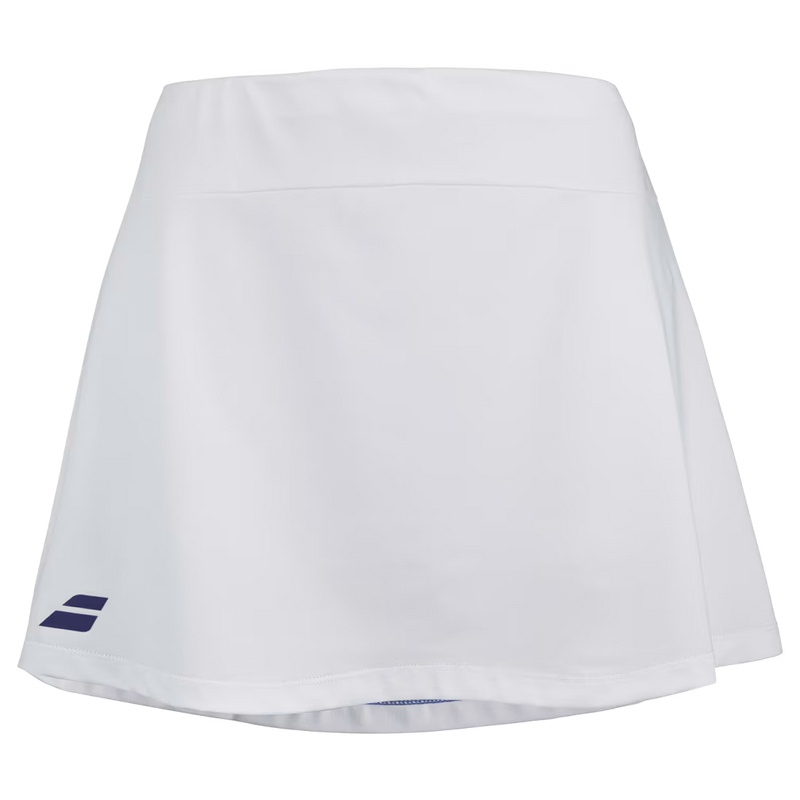 Jupe Babolat Play Skirt Blanc Junior Girl 2024 face - Esprit Padel Shop