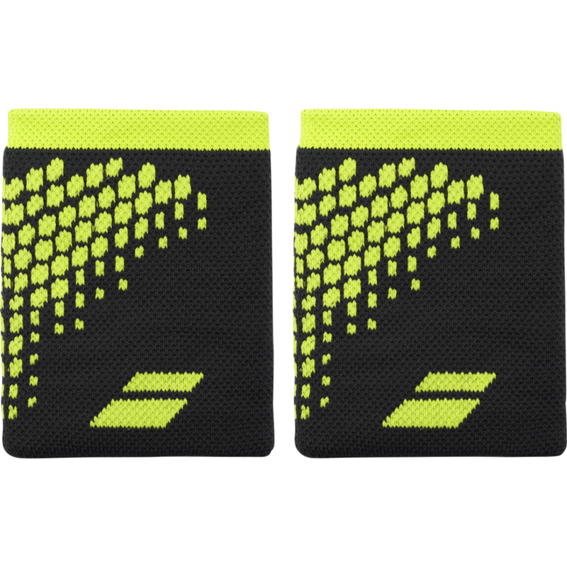 Poignets Éponge Babolat Logo Jumbo Noir/Jaune 2026 - Esprit Padel Shop