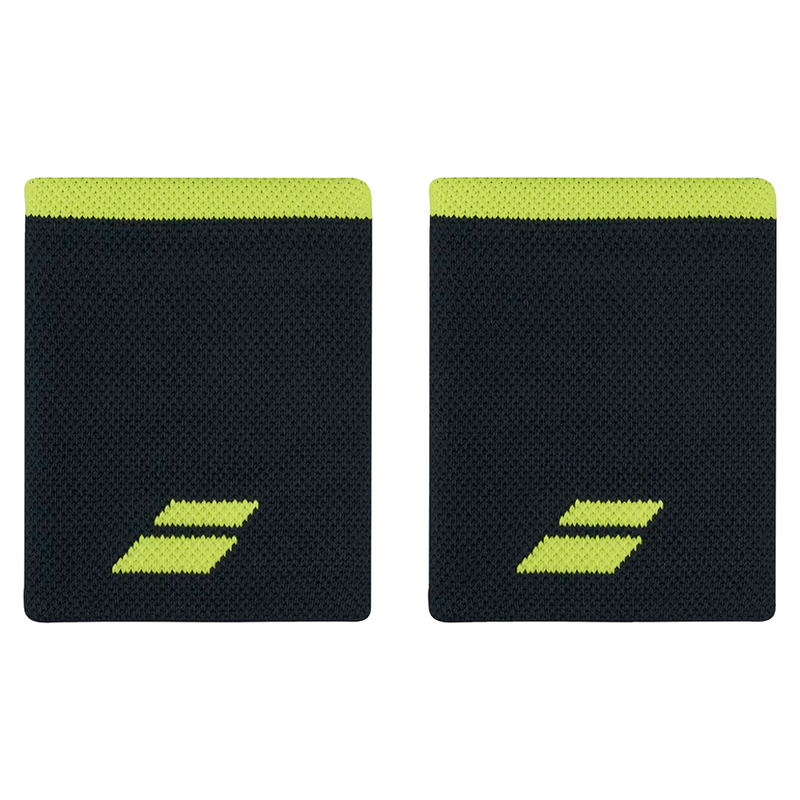 Poignets Éponge Babolat Logo Jumbo Noir/Jaune 2024 - Esprit Padel Shop