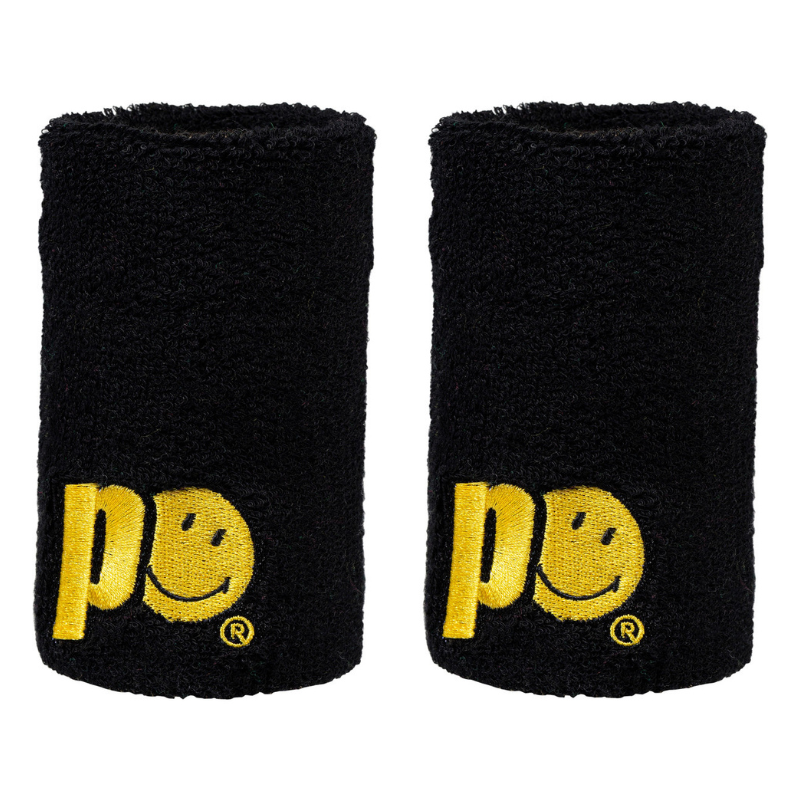 Poignets éponge Prince X Smiley Large Noir x2 - Esprit Padel Shop