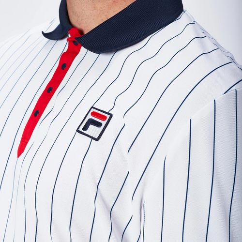 Polo Fila Stripes Blanc - Esprit Padel Shop