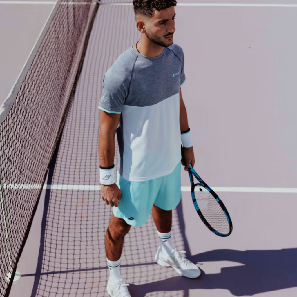 Short De Sport Babolat Play Bleu - 100% Polyester - Pour Homme - Confort Et Liberté De Mouvement