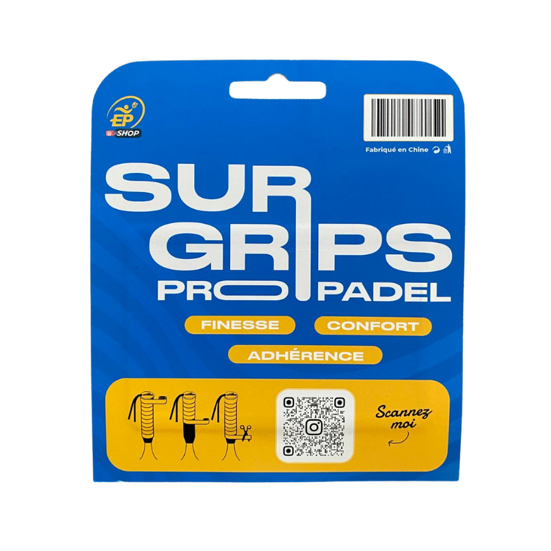 Grips Padel TALAFIT Pack De 4 - SURGRIP Adhérence Max - Pour Raquette Padel, Tennis - Multicolores
