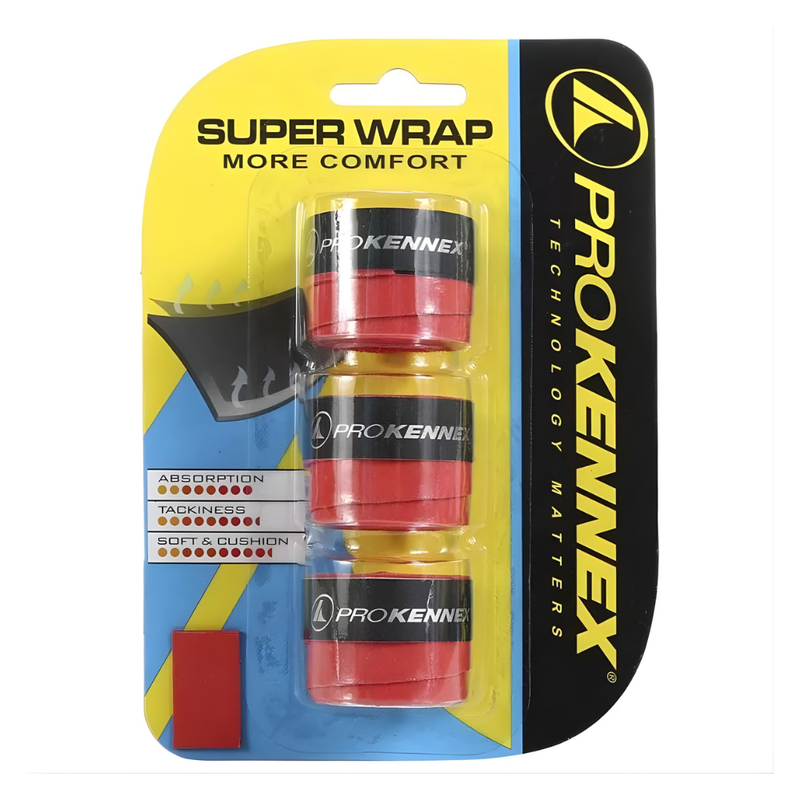 Surgrips Pro Kennex Super Wrap Rouge x3 - Esprit Padel Shop