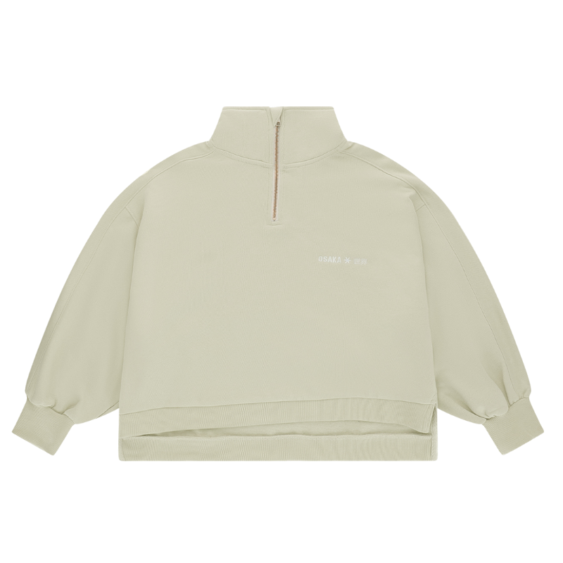 Sweat Osaka Cropped Half Zip Beige Femme - Esprit Padel Shop