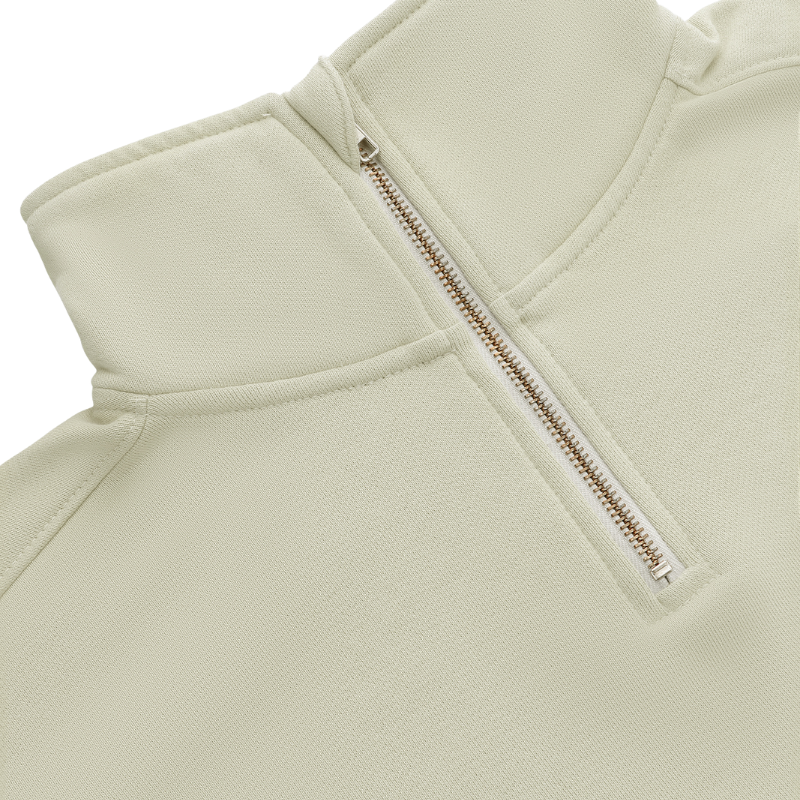 Sweat Osaka Cropped Half Zip Beige Femme - Esprit Padel Shop
