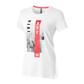 T-shirt Wilson Aerial Blanc Femme Face - Esprit Padel Shop