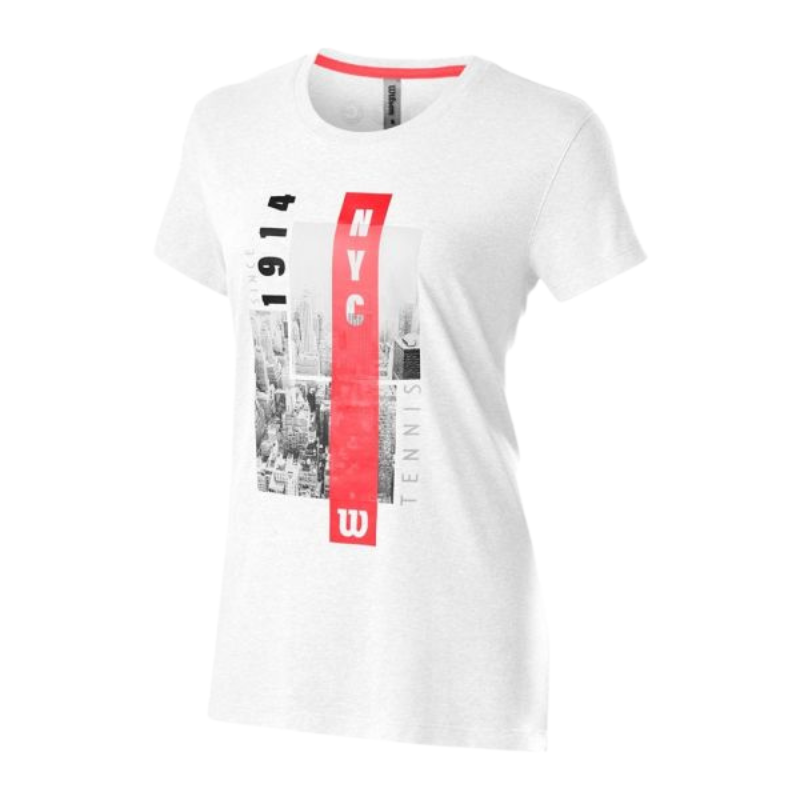 T-shirt Wilson Aerial Blanc Femme Face - Esprit Padel Shop