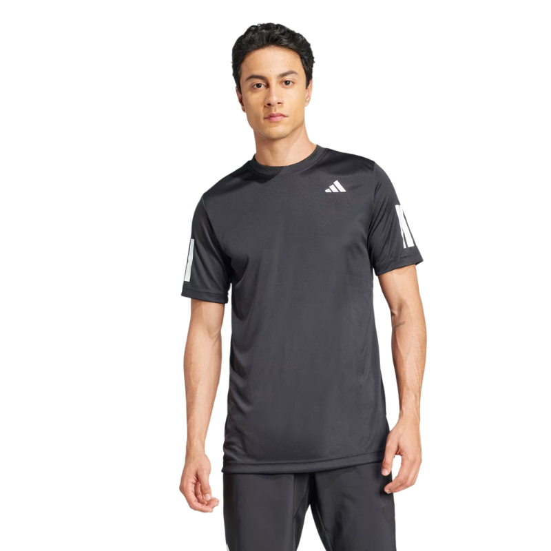 T-shirt Adidas Club 3 Strips Noir - Esprit Padel Shop