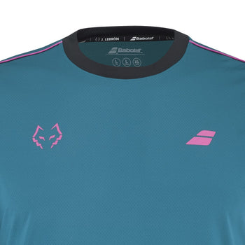 T-shirt Babolat Crew Neck Tee Lebron Bleu/Rose - Esprit Padel Shop