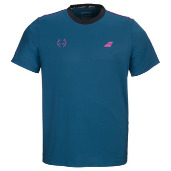 T-shirt Babolat Crew Neck Tee Lebron Bleu/Rose - Esprit Padel Shop