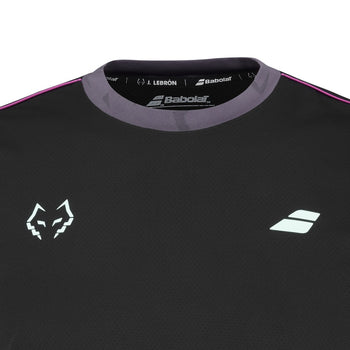 T-shirt Babolat Crew Neck Tee Lebron Noir/Rose - Esprit Padel Shop