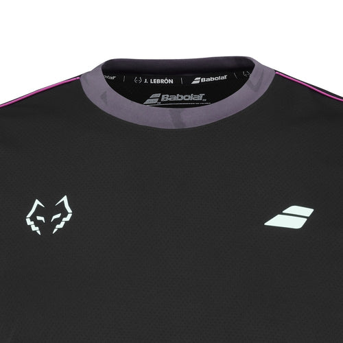 T-shirt Babolat Crew Neck Tee Lebron Noir/Rose - Esprit Padel Shop