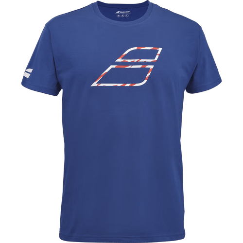 T-shirt Babolat Exercice Big Flag Tee Bleu 2024 Face - Esprit Padel Shop