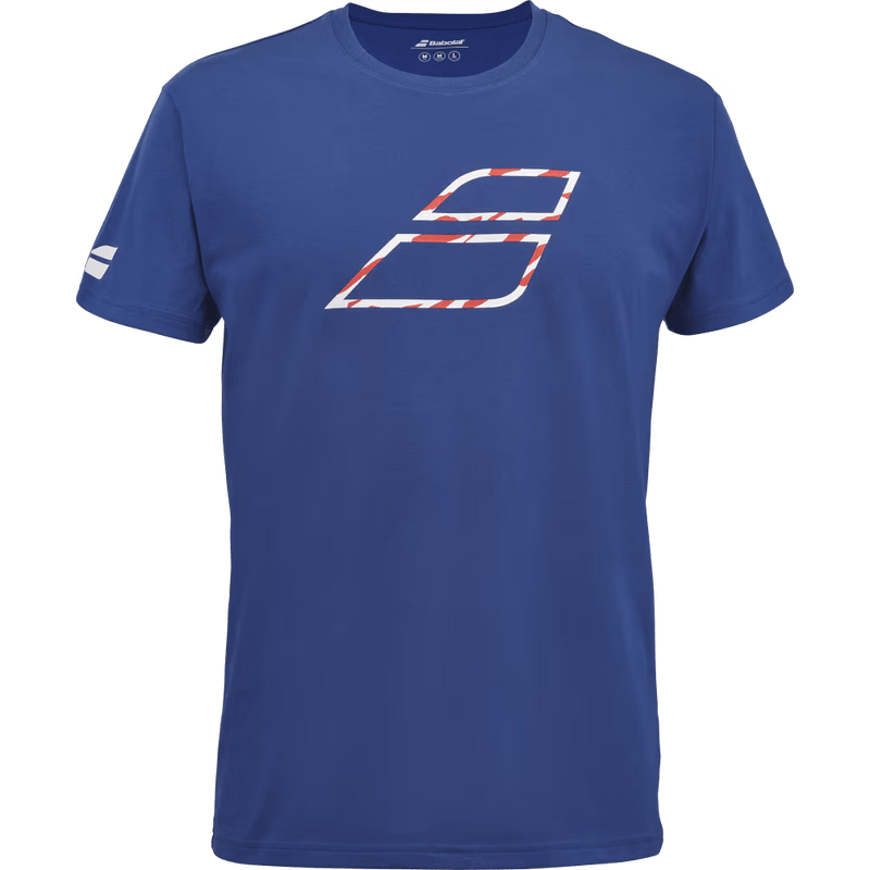 T-shirt Babolat Exercice Big Flag Tee Bleu 2024 Face - Esprit Padel Shop