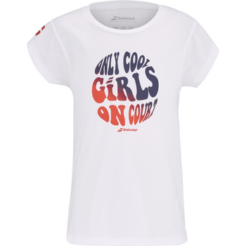 Camiseta Babolat Exercise Cotton Tee Blanco Junior Niña 2025 - Esprit Padel Shop