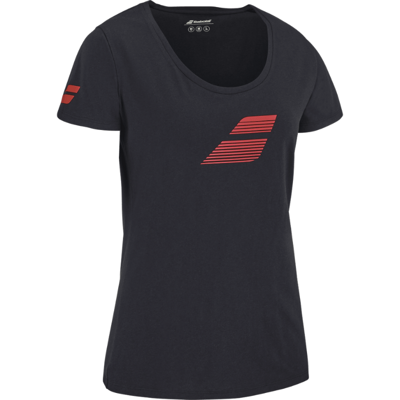 T-shirt Babolat Exercise Flag Noir Femme 2025 - Esprit Padel Shop