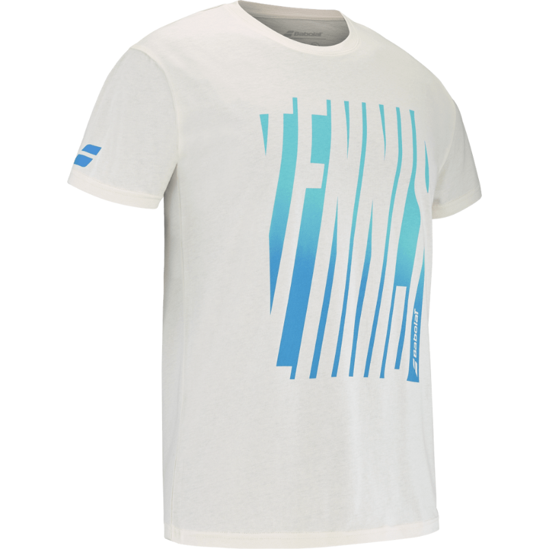 T-shirt Babolat Exercise Message Tee Blanc 2025 - Esprit Padel Shop