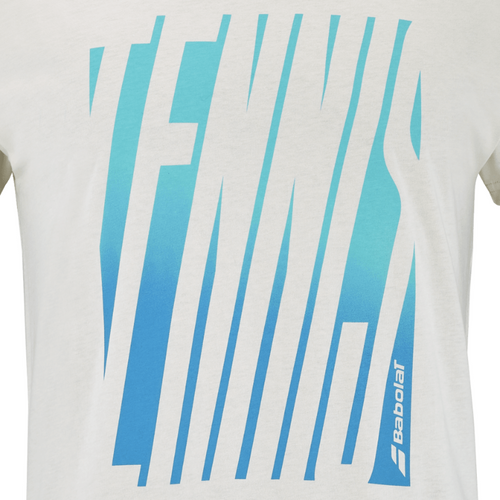 T-shirt Babolat Exercise Message Tee Blanc 2025 - Esprit Padel Shop