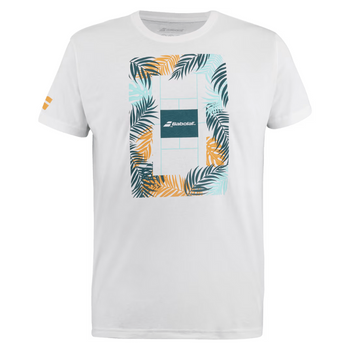 T-shirt Babolat Exercise Message Tee Blanc Face - Esprit Padel Shop