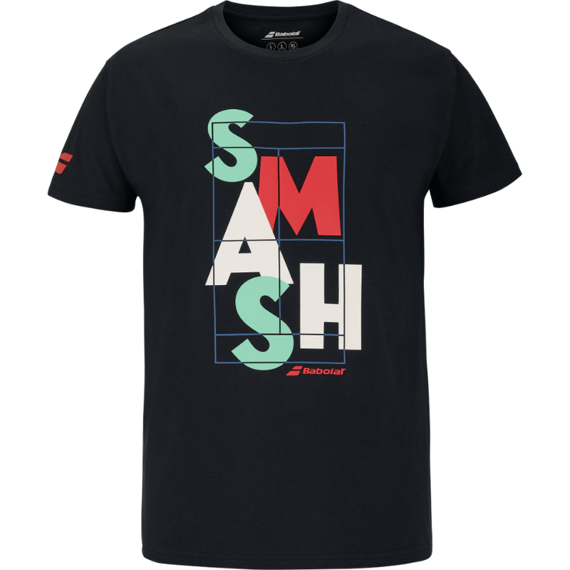 T-shirt Babolat Exercise Message Tee Noir 2025 - Esprit Padel Shop