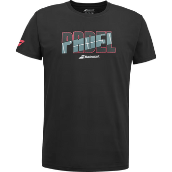 T-shirt Babolat Padel Cotton Tee Noir 2024 Face - Esprit Padel Shop
