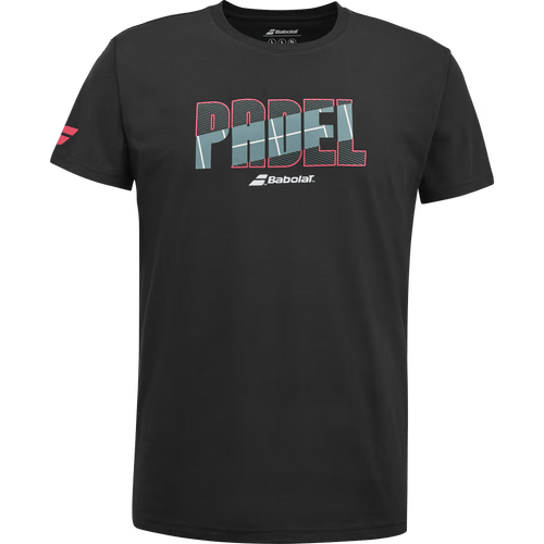 T-shirt Babolat Padel Cotton Tee Noir 2024 Face - Esprit Padel Shop