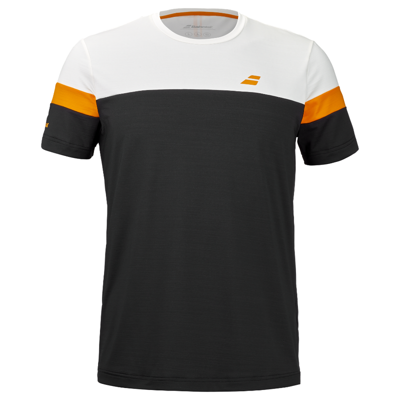 T-shirt Babolat Perf Crew Neck Tee Preto/Branco - Esprit Padel Shop