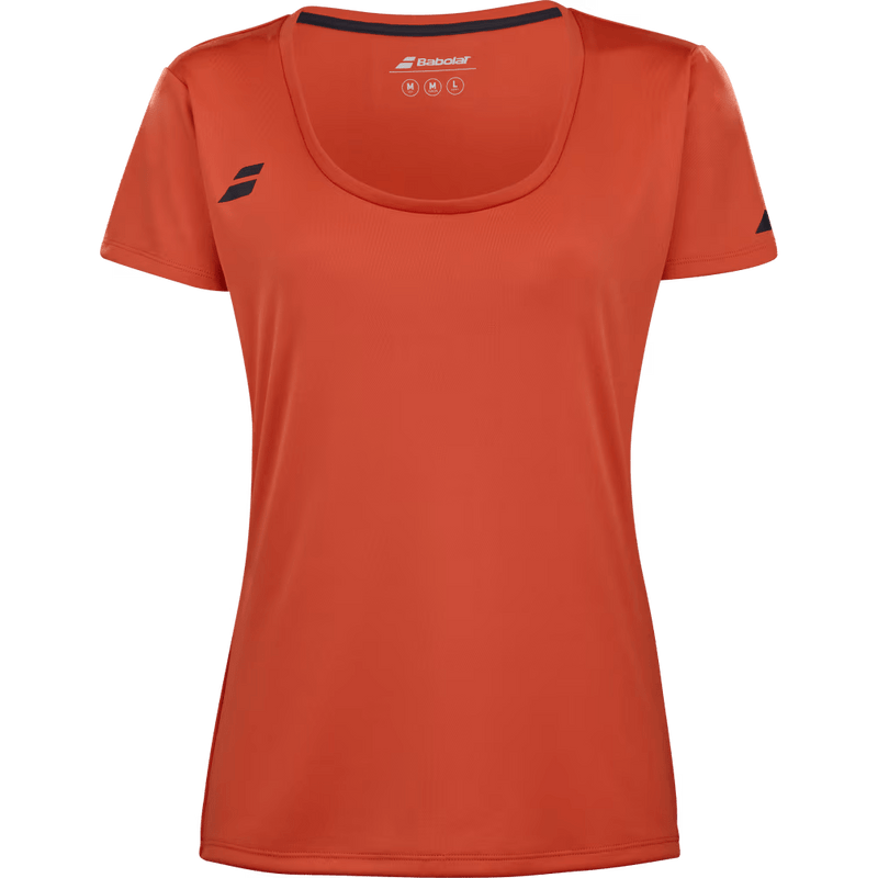 T-shirt Babolat Play Cap Sleeve Top Orange/Rouge Femme 2024 Face - Esprit Padel Shop