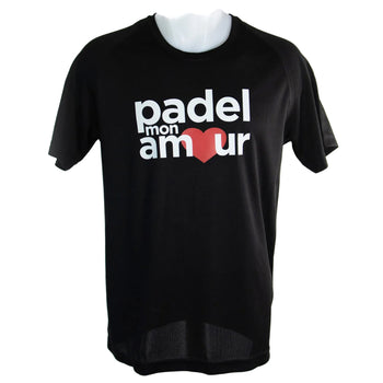 T-shirt Padel Mon Amour Tech zwart voorkant - Esprit Padel Shop