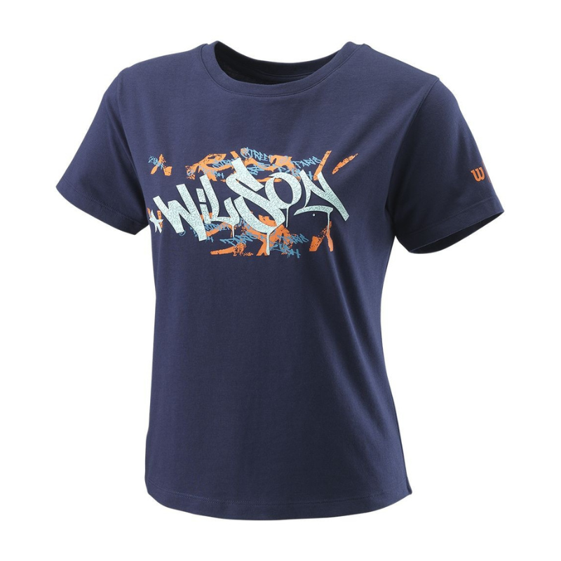 T-shirt Wilson Paris Hope Bleu Marine Femme Face - Esprit Padel Shop