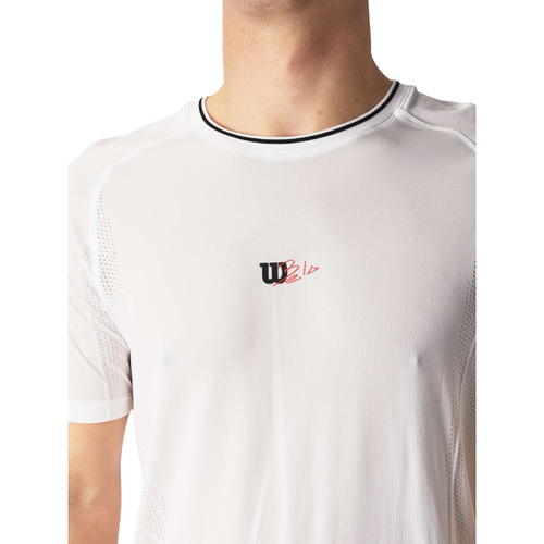 t-shirt Wilson Seamless Crew 2.0 branco com logótipo - Esprit Padel Shop
