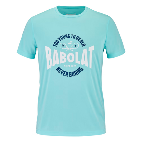 Camiseta Babolat Exercice Graphic Tee Azul 2024 cara - Esprit Padel Shop