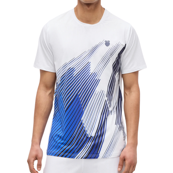 T-shirt K-Swiss Hypercourt Print Crew 6 Blanc - Esprit Padel Shop
