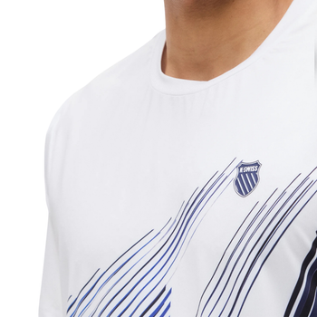 T-shirt K-Swiss Hypercourt Print Crew 6 Blanc - Esprit Padel Shop