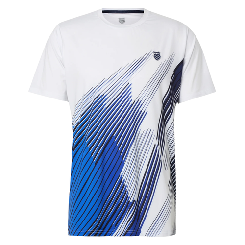 T-shirt K-Swiss Hypercourt Print Crew 6 Blanc - Esprit Padel Shop