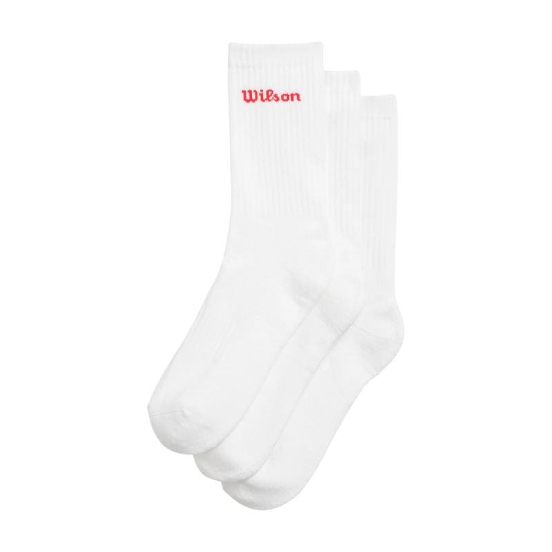 Chaussettes Wilson Crew Logo Blanc x3 - Esprit Padel Shop