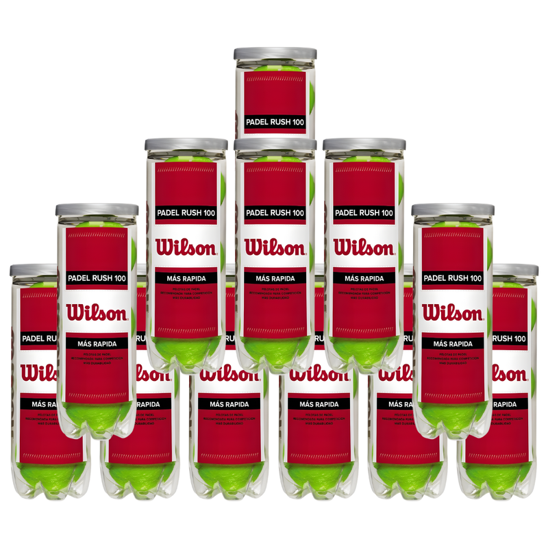 Pack de 12 tubes de balles Wilson Padel Rush 100 - Esprit Padel Shop