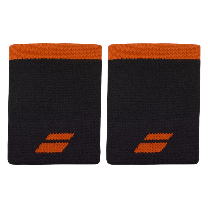 Poignets Éponge Babolat Logo Jumbo Noir/Orange 2026 - Esprit Padel Shop