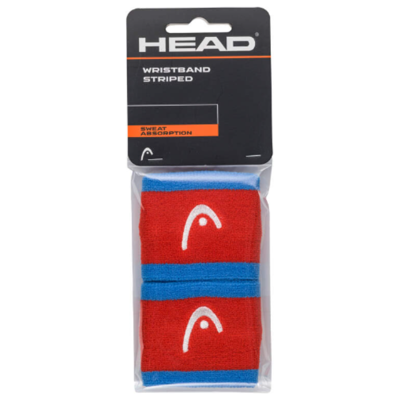 Poignets éponge Head 2.5" Striped Rouge Bleu - Esprit Padel Shop